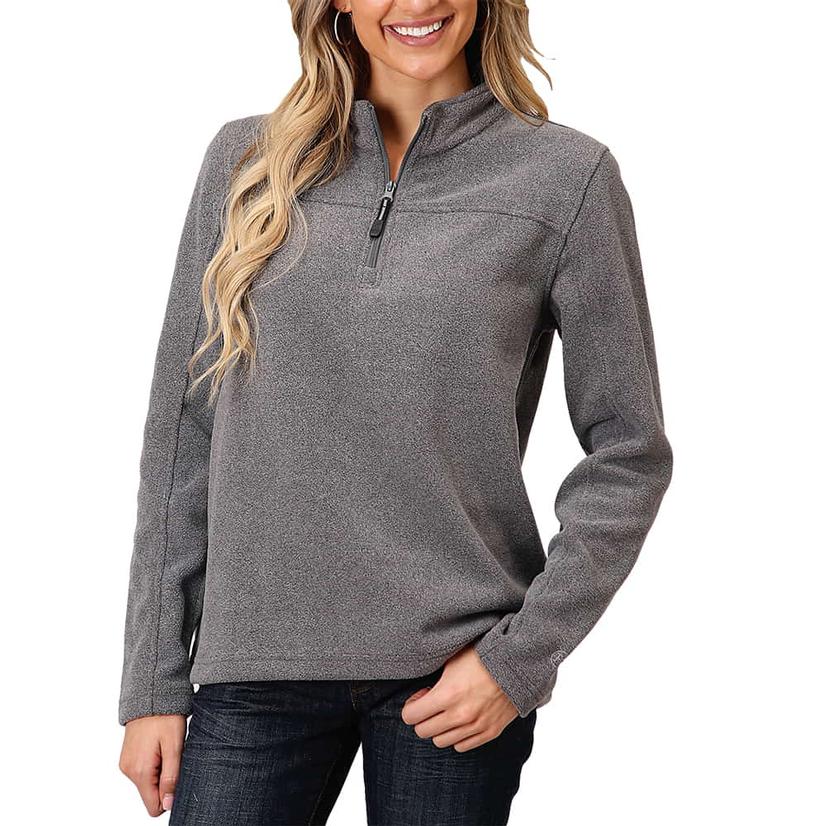 Roper Heather Charcoal Micro Fleece Women's Pullover