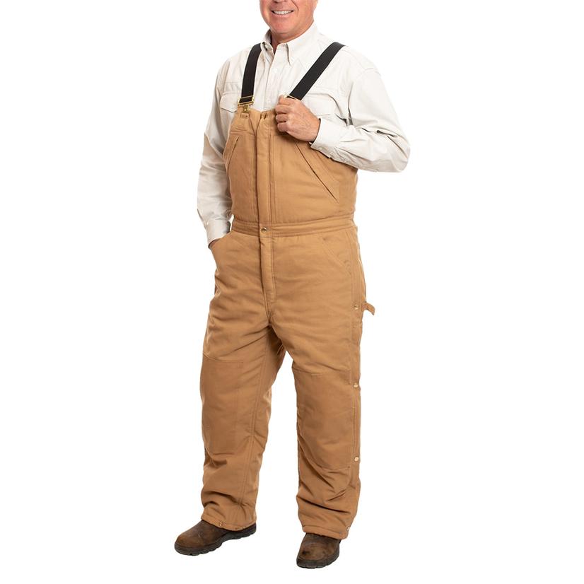 STT Tan Canvas Quilted Men's Bib Overalls