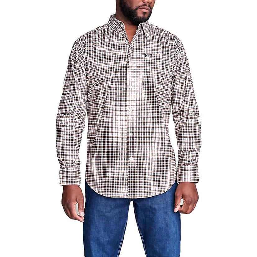 Kimes Ranch Taos Sand Plaid Long Sleeve Men's Shirt