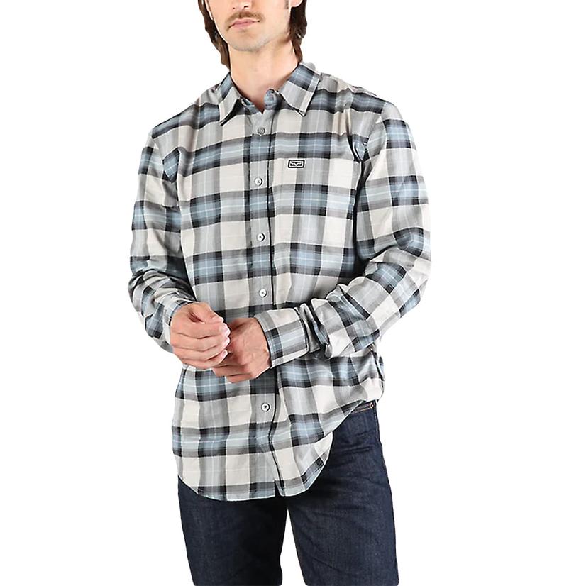 Kimes Ranch Twin-Peak Blue Charcoal Long Sleeve Men's Shirt