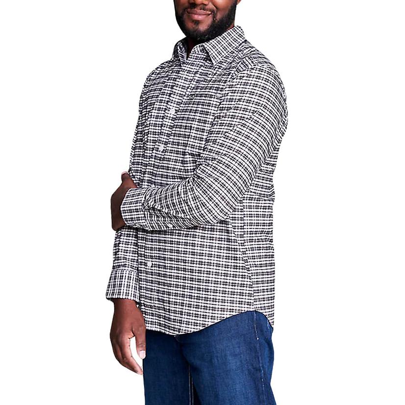 Kimes Ranch Taos Charcoal Plaid Long Sleeve Men's Shirt