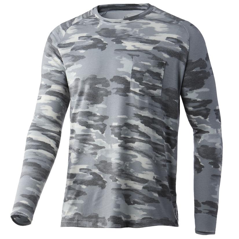 Huk Waypoint Edisto Overcast Grey Men's Long Sleeve