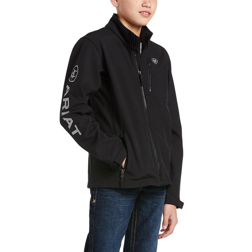 Ariat Logo 2.0 SoftShell Team Black Boys Jacket