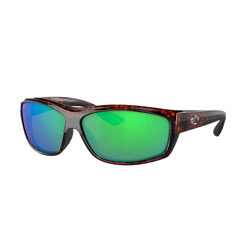 Costa SaltBreak Tortoise Frame Green Mirror Polarized Poly Lens Sunglasses