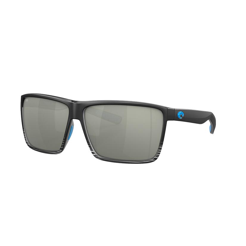 Costa Rincon Matte Smoke Crystal Fade Frame Gray Silver Mirror Polarized Glass Lens Sunglasses