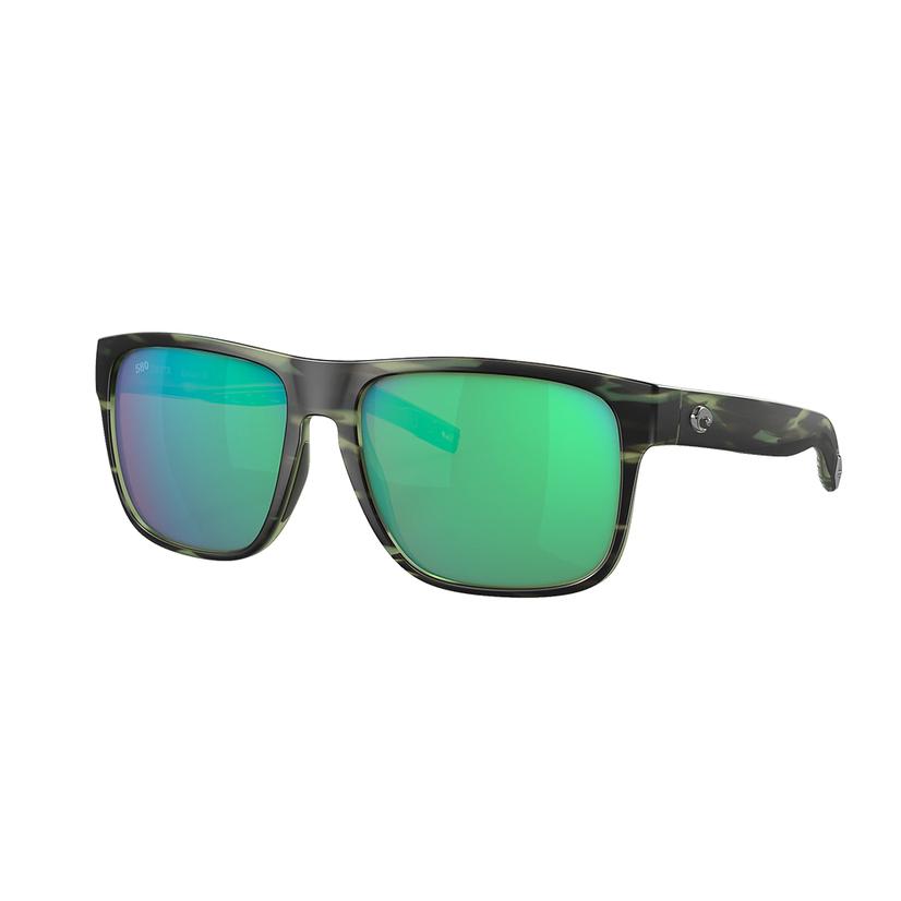 Costa Spearo XL Matte Reef Frame Green Mirror Polarized Glass Lens Men's Sunglasses