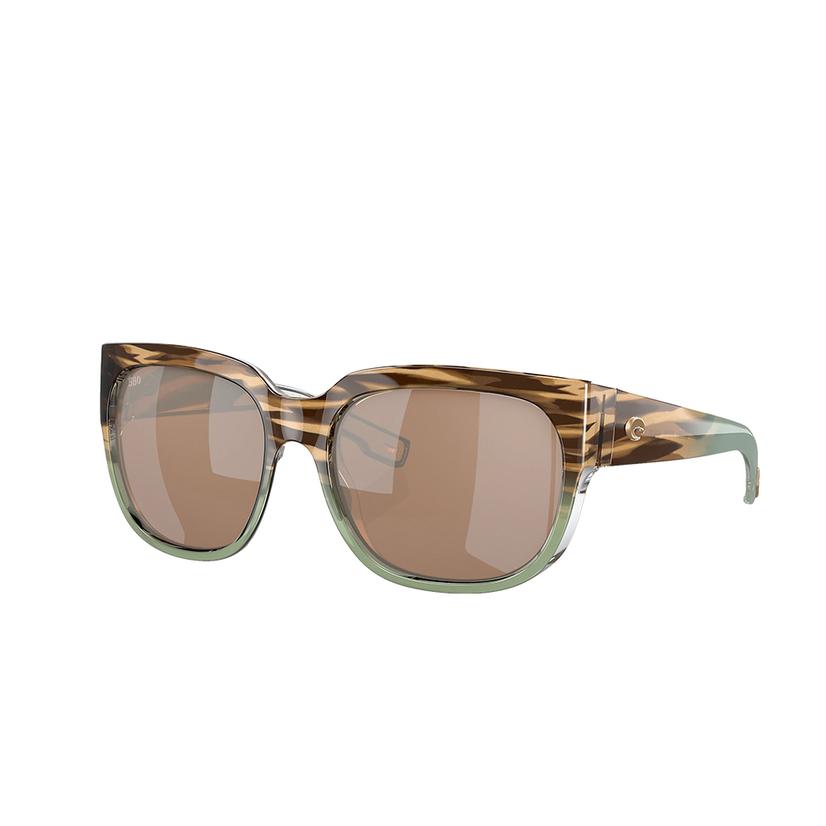 Costa Waterwoman 2 Shiny Ocean Jade Frame Copper Silver Mirror Polarized Glsas Lens Women's Sunglasses