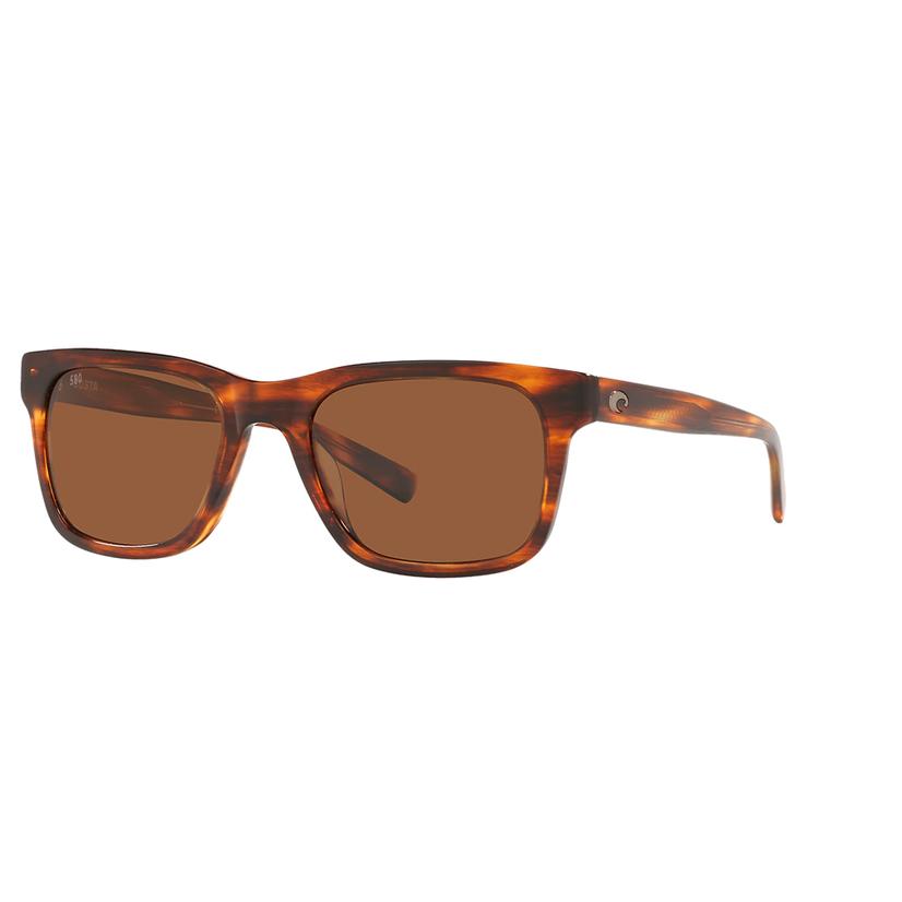 Costa Tybee Shiny Tortoise Frame Copper Polarized Glass Lens Men's Sunglasses