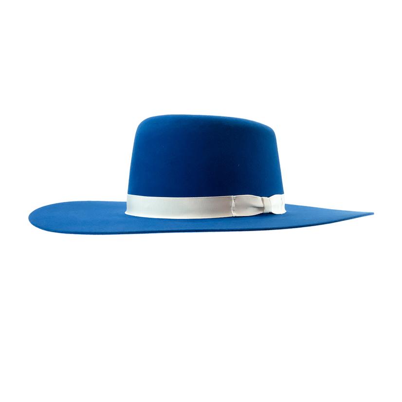 Rodeo King Spanish 7X Cobalt Blue 4" Brim Open Crown Felt Hat