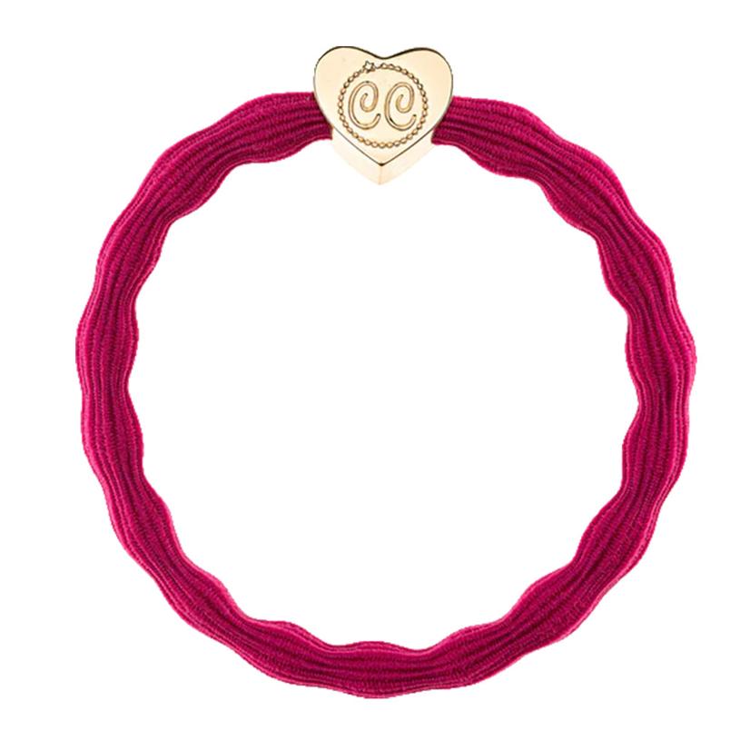 Charms by Charlotte Gold Heart with Fuchsia Bracelet