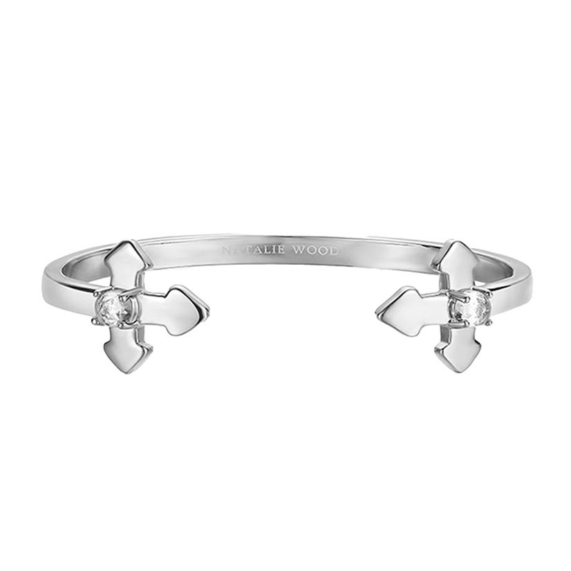 Natalie Wood Jewerly Cross Cuff Silver Bracelet