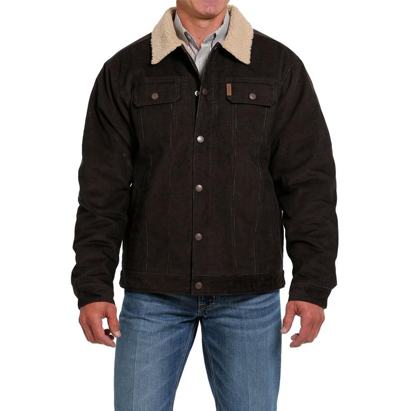 Cinch Brown Corduroy Sherpa Lined Men's Trucker Jacket