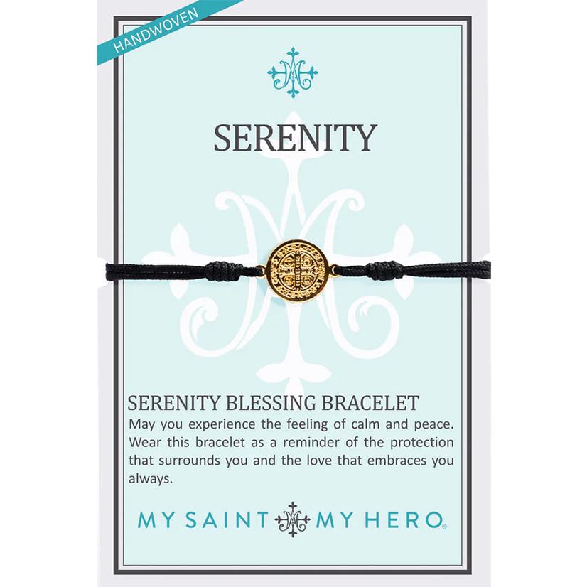 My Saint My Hero Jewelry Serenity Blessing Black Bracelet