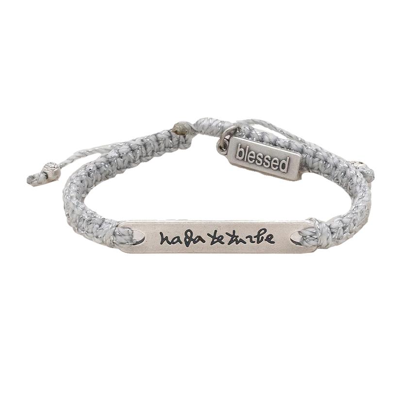 My Saint My Hero Jewelry Nada Te Turbe Metallic Silver Bracelet