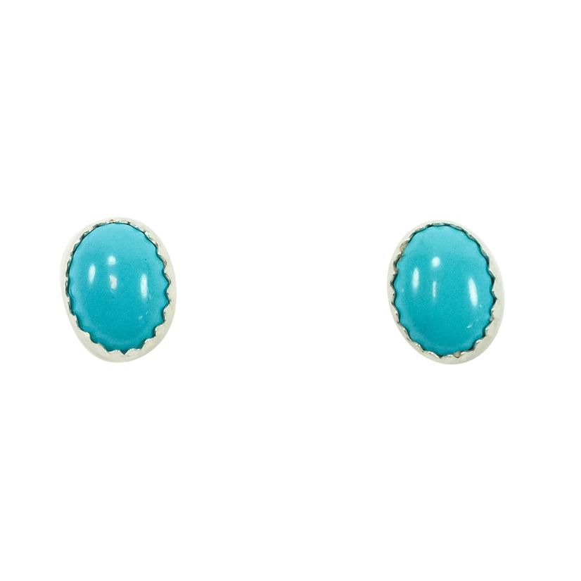 South Texas Tack Oblong Turquoise Stud Earrings