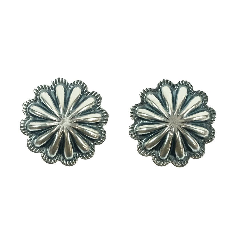 South Texas Tack Sterling Silver Concho Earrings