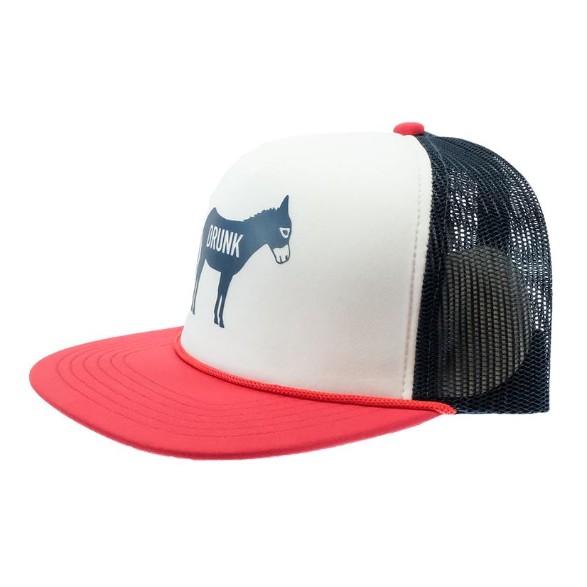 Cowboy Cool White Drunk Ass Logo Cap