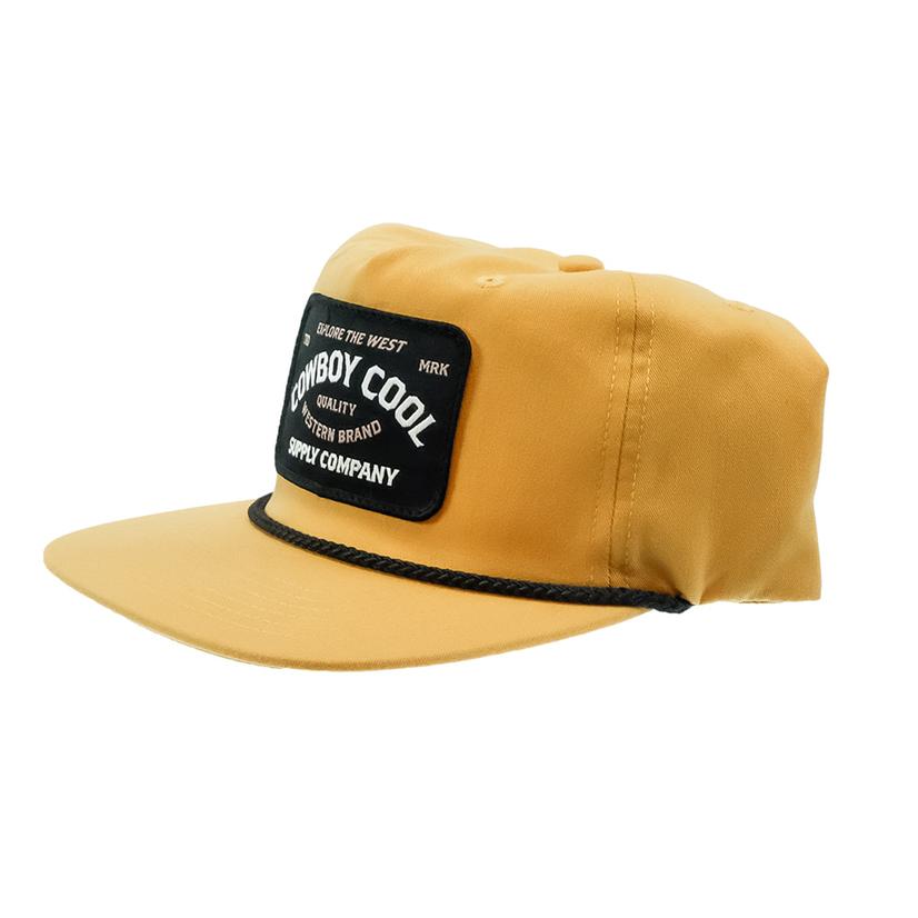 Cowboy Cool Western Tan Black Logo Cap