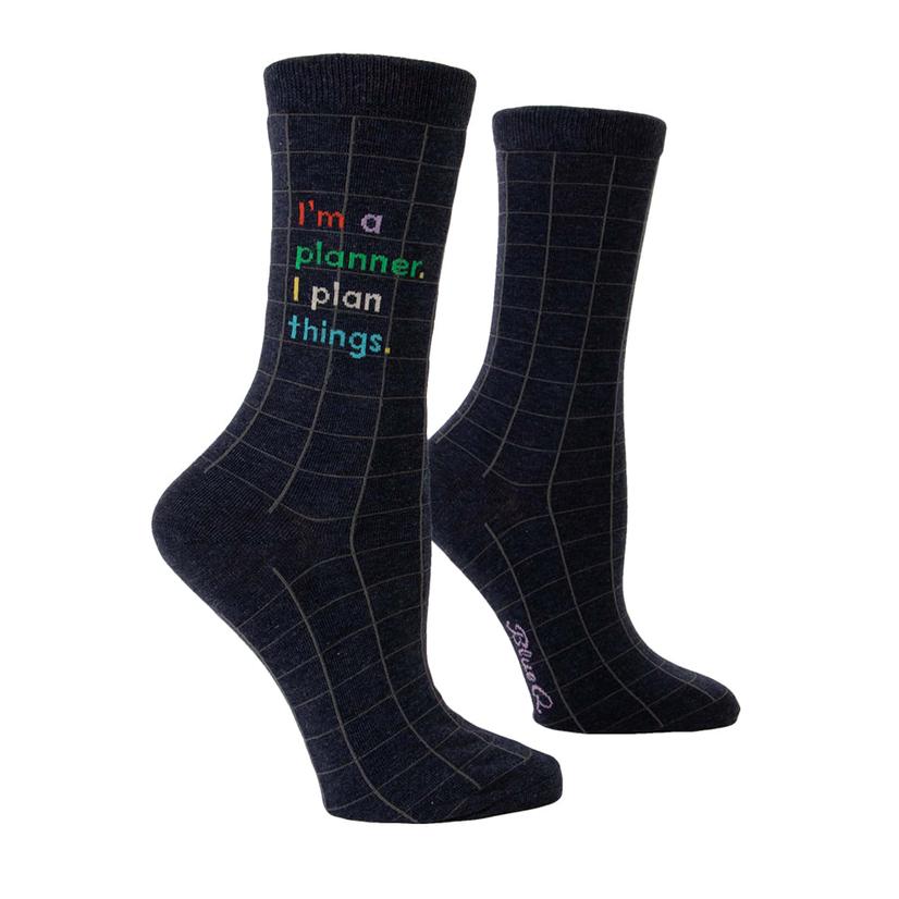 Blue Q I'm A Planner. I Plan Things. Women's Crew Socks