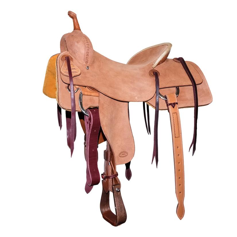 STT Full Roughout Cutting Saddle with Rawhide Pencil Roll - 8" Swell