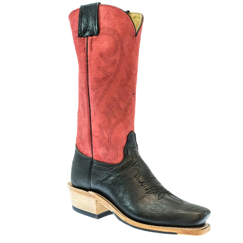 Olathe Red Soft Roughout 13" Top Black Navajo Bison Women's Boots