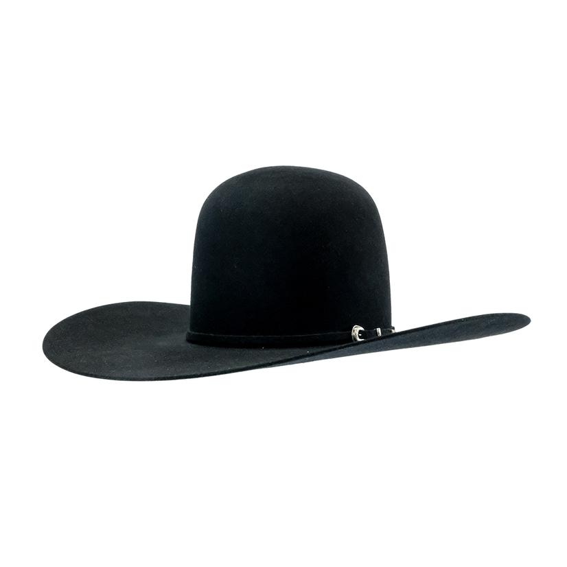 Rodeo King 7X 4 7/8" Brim Open Crown Black Felt Hat