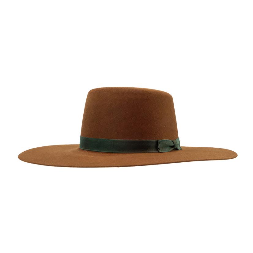 Rodeo King Spanish 7X Rust With 9 Green Ribbon Band Felt Hat