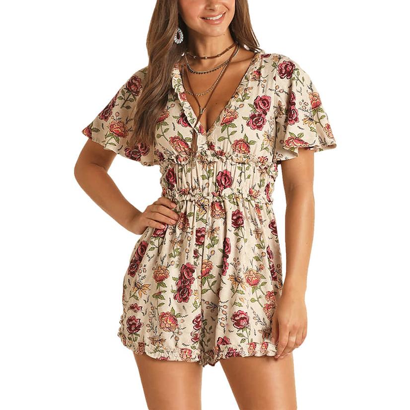 Rock and Roll Cowgirl Women's Floral Romper