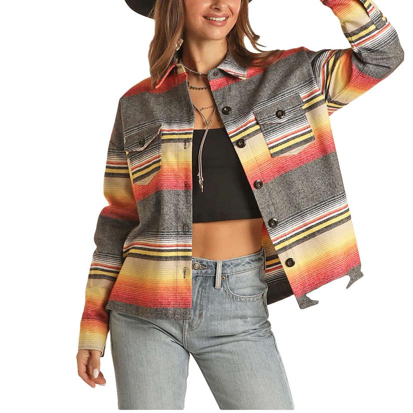 Rock and Roll Cowgirl Serape Buttondown Women's Shacket