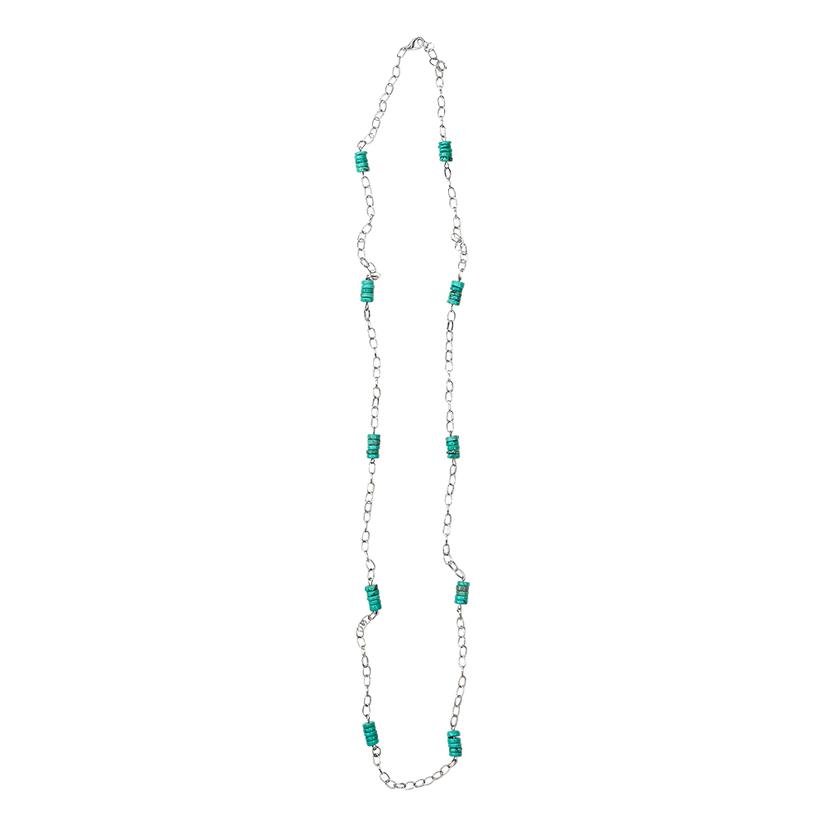 West And Co Multi Link With Turquoise Accents Necklace