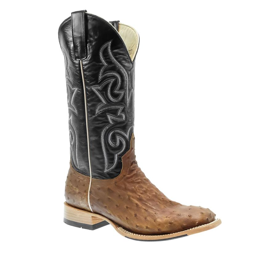 HorsePower Top Hand Oryx Full Quill Ostrich Black Top Men's Boots