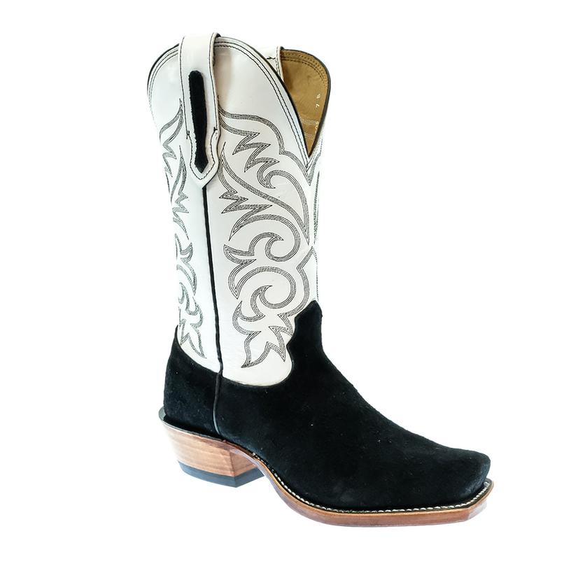 Fenoglio Custom White Glazed Black Italian Roughout Women's Boots