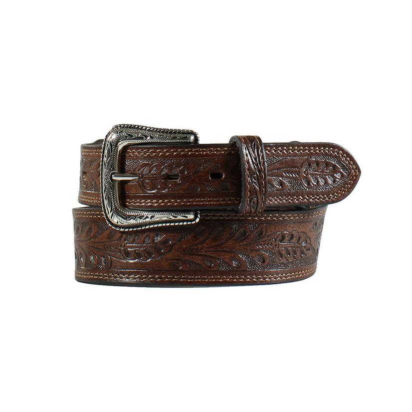 Nocona Brown Tooled Tapered Men's Belt