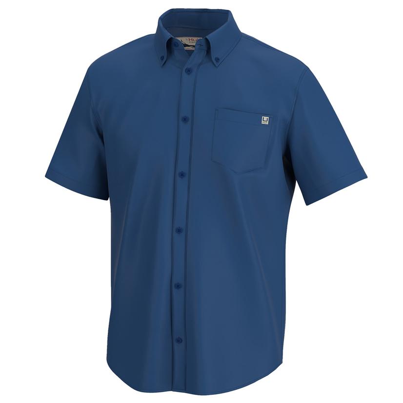 Huk Kona Solid Set Sail Men's Short Sleeve Shirt