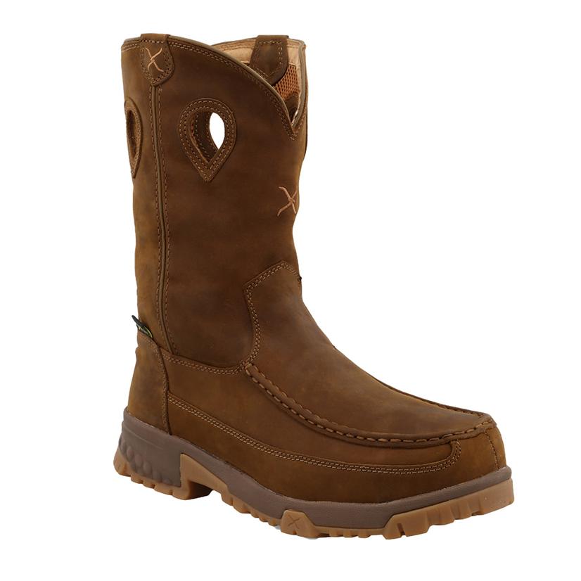 Twisted X Boots 11" Pull On Distressed Saddle Men's Boots