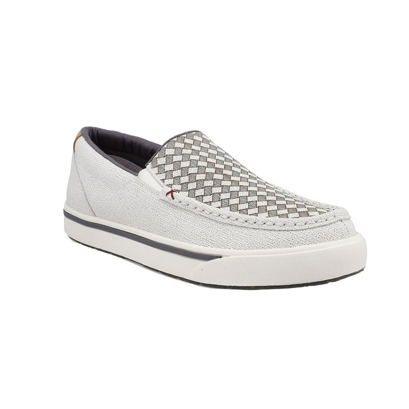 Twisted X Boots Basket Weave Slip On White Men's Shoe