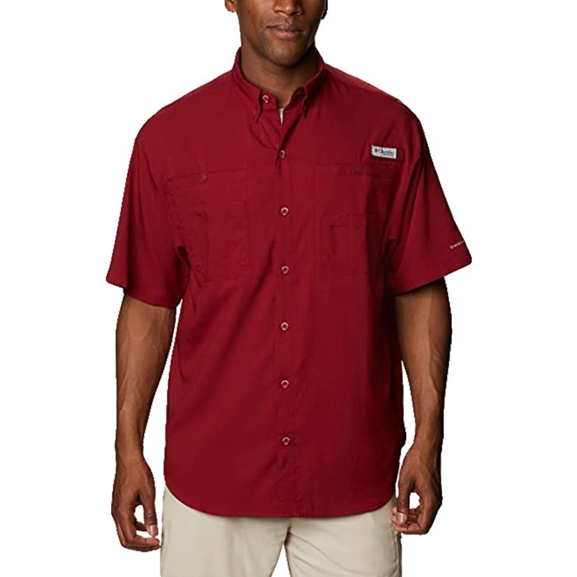 Columbia Tamiami II Short Sleeve Tall Beet Men's Shirt