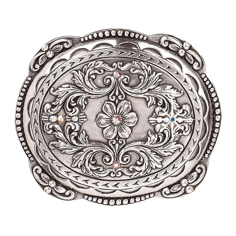 Nocona Rounded Silver Aurora Borealis Buckle