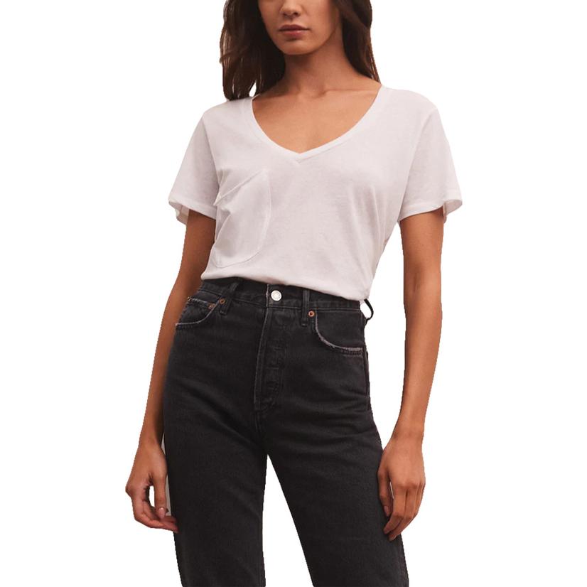 Z Supply White "The Pocket Tee" Women's Shirt