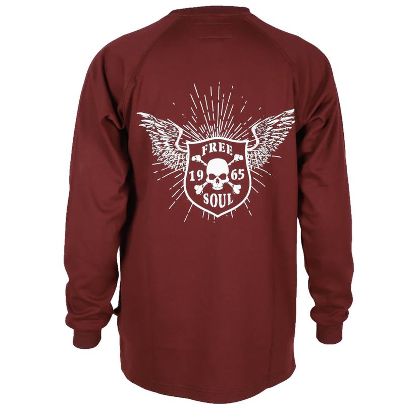 Forge Burgundy Graphic Long Sleeve FR Men's Shirt