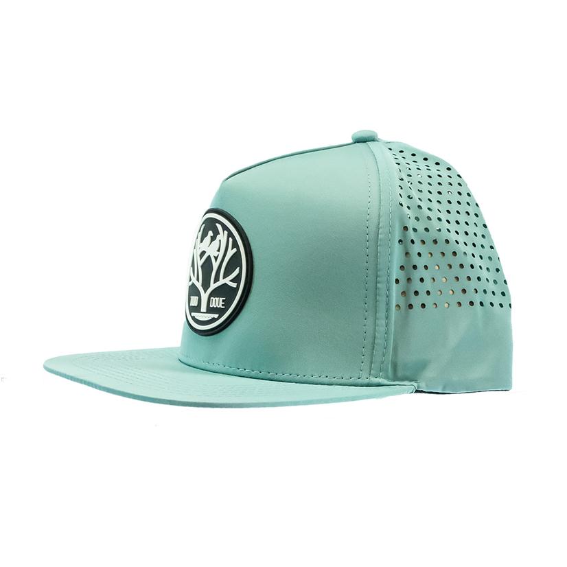 Two Dove Turquoise Perforated Nylon Outdoor Life Patch Cap