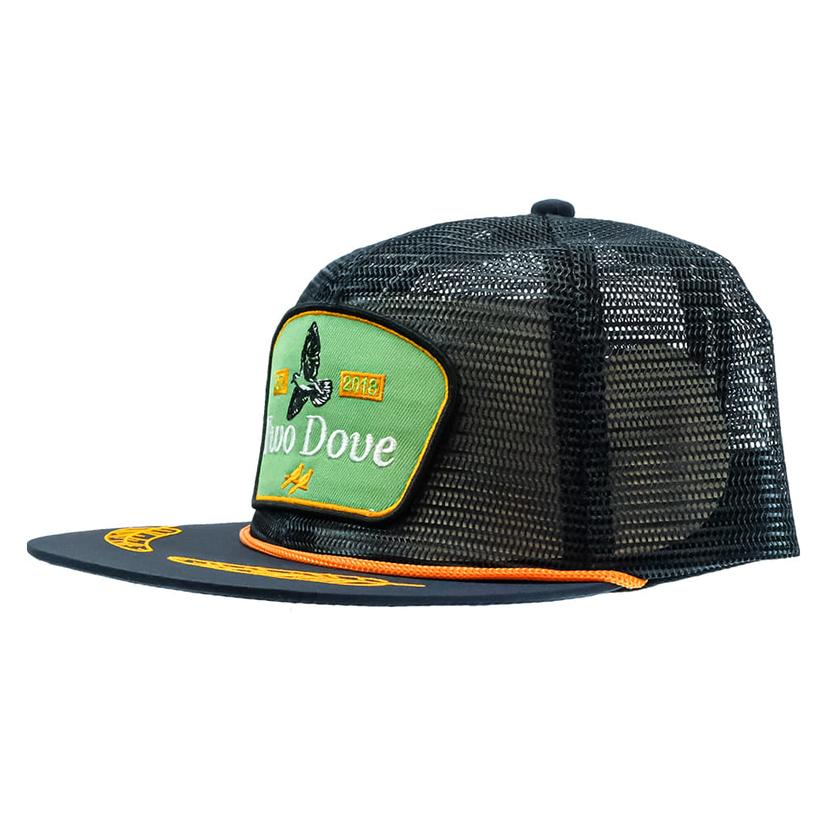 Two Dove Black and Green Retro Rope Mesh Cap