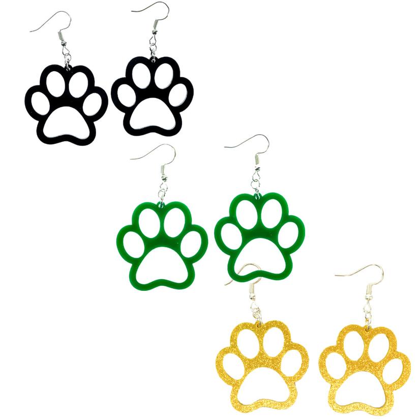 Fay Co Matte Paw Print Earrings