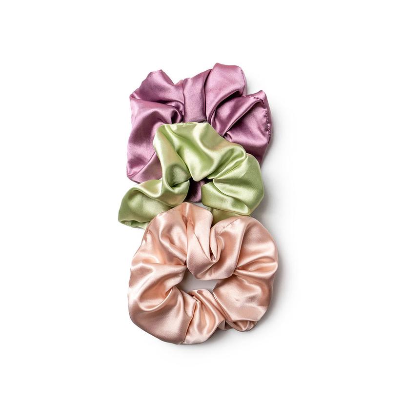 Lemon Lavender Mane Squeeze Oversized Satin Scrunchies 3 Pack