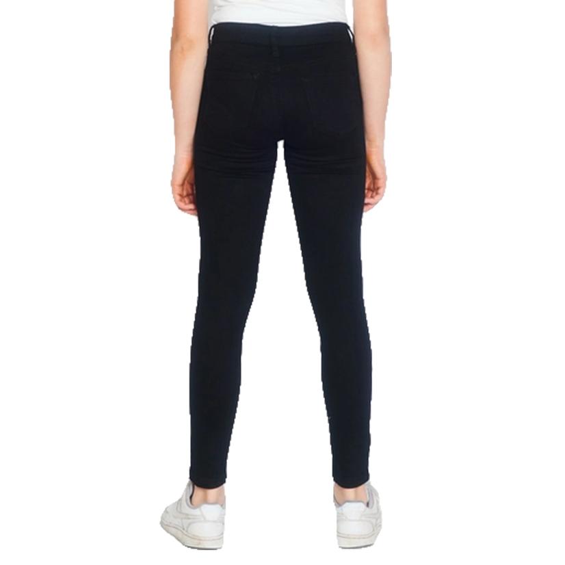 Kancan Mid Rise Clean Black Skinny Girls Jeans