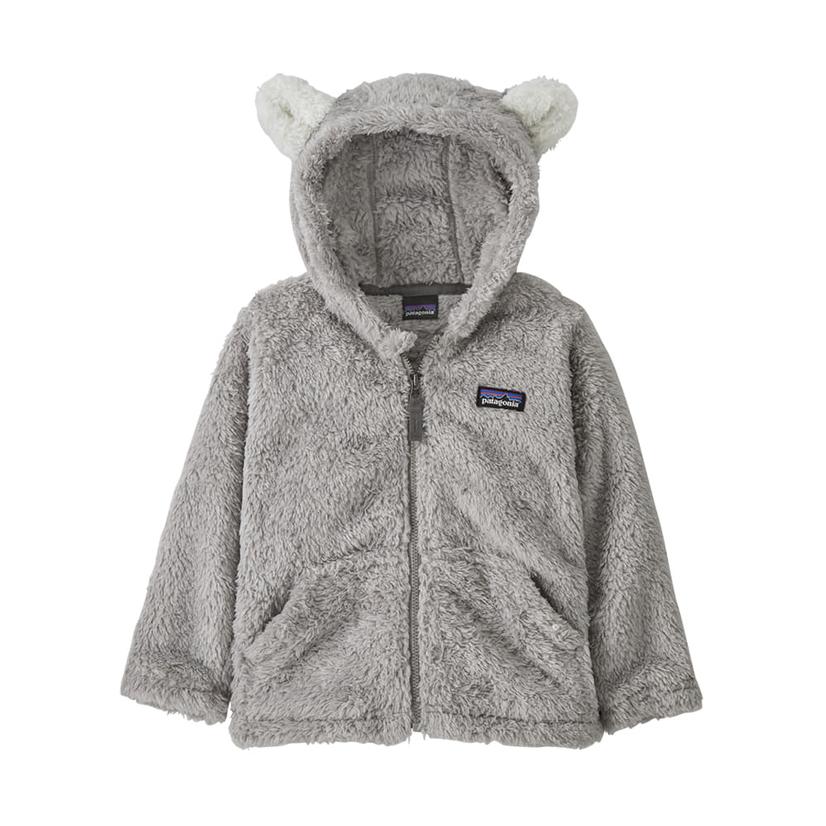 Patagonia Salt Grey Furry Friends Baby Hoodie