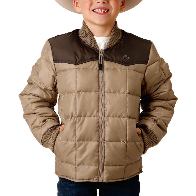 Roper Two Tone Brown Yoke Boy's Jacket