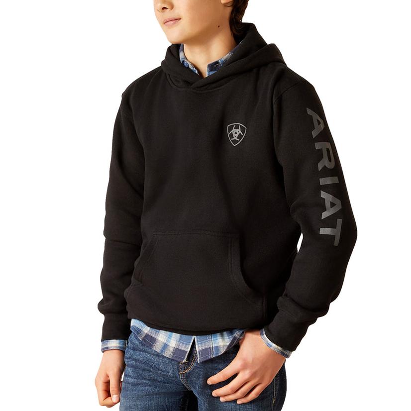 Ariat Logo Black Boys Hoodie