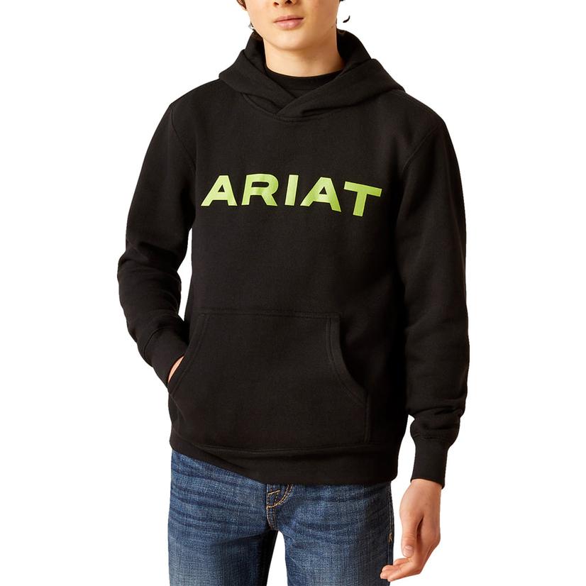 Ariat Front Logo Black Boys Hoodie