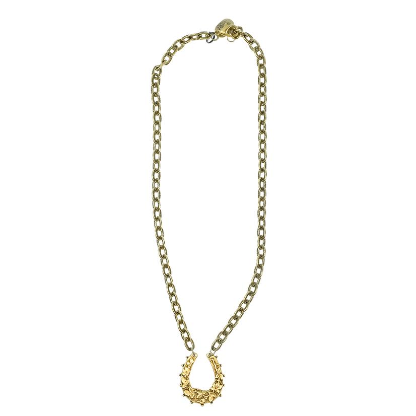 Erin Knight Designs Vintage Gold Plated 18" Chain With Horseshoe Pendant